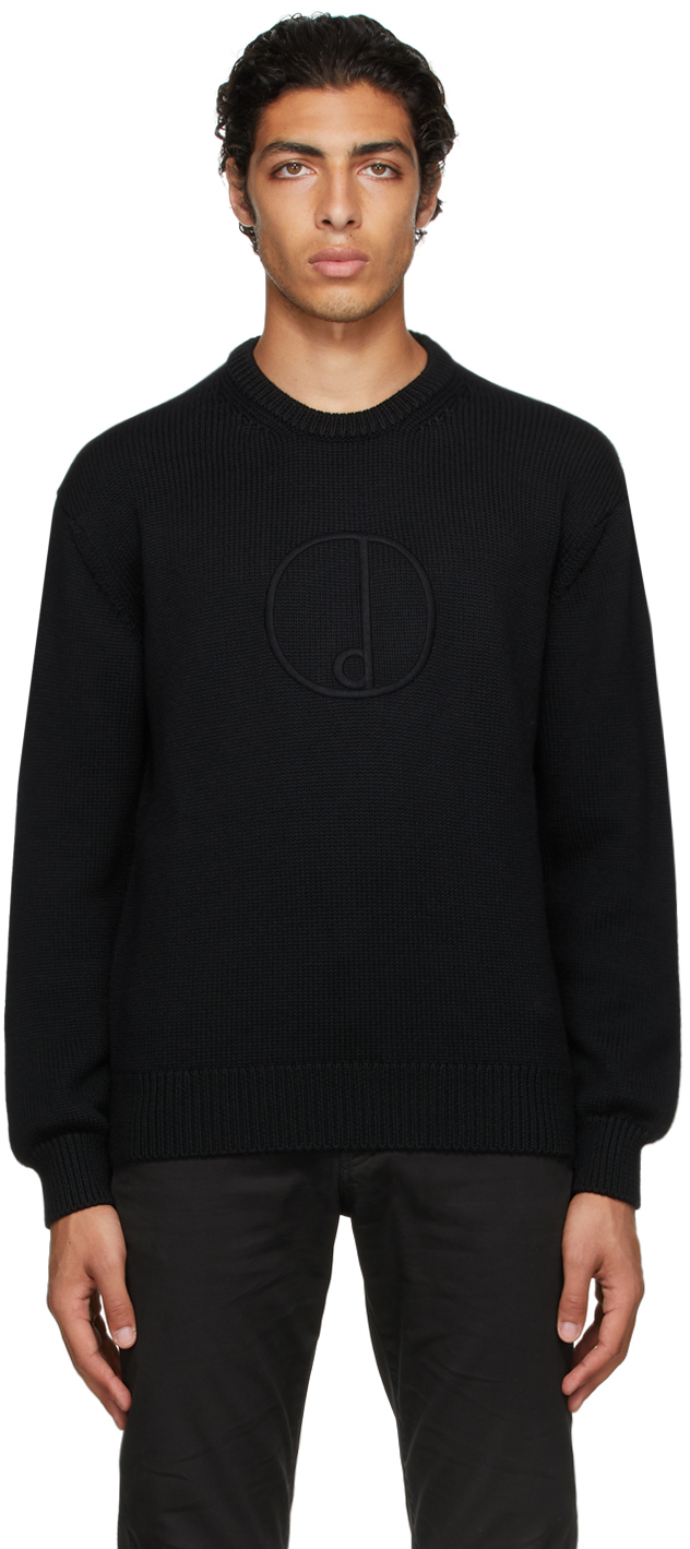 Dunhill: Black 'D' Sweater | SSENSE Canada