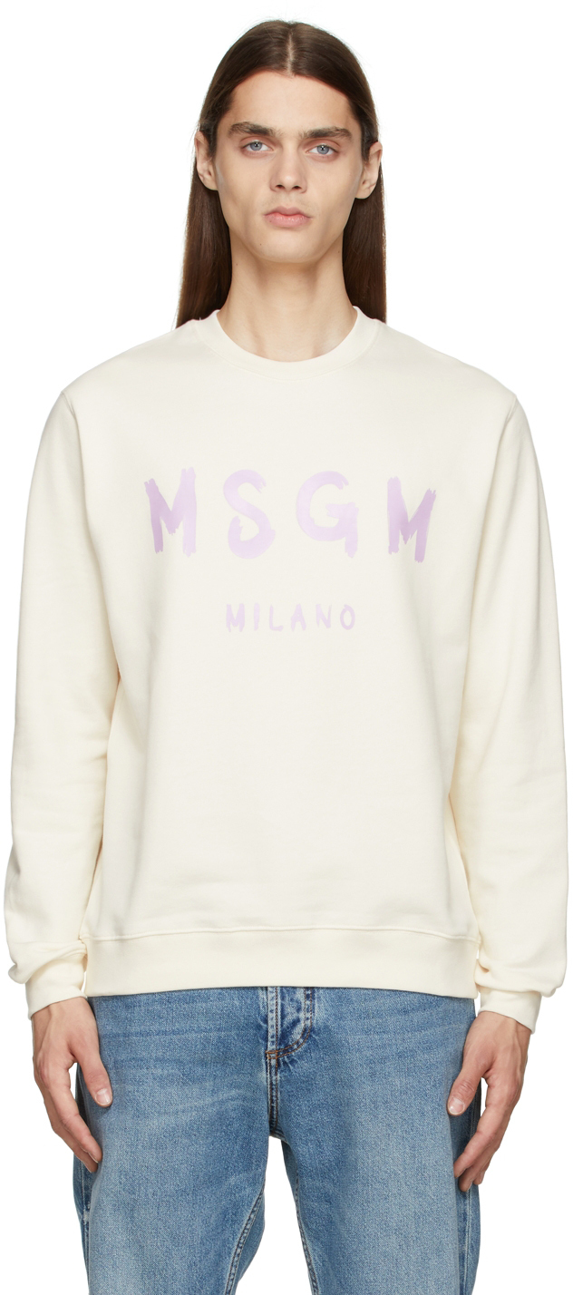 MSGM Beige Logo Sweatshirt