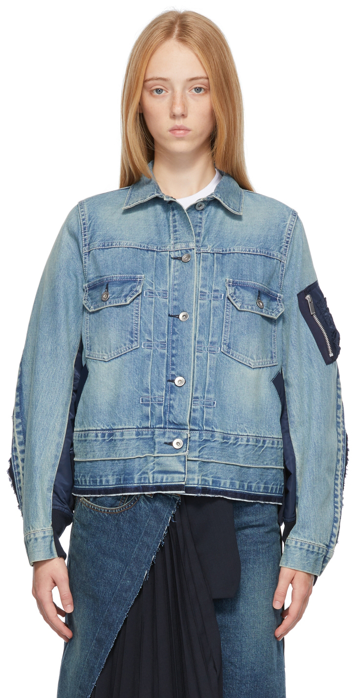 Sacai Blue Denim MA-1 Jacket | Smart Closet