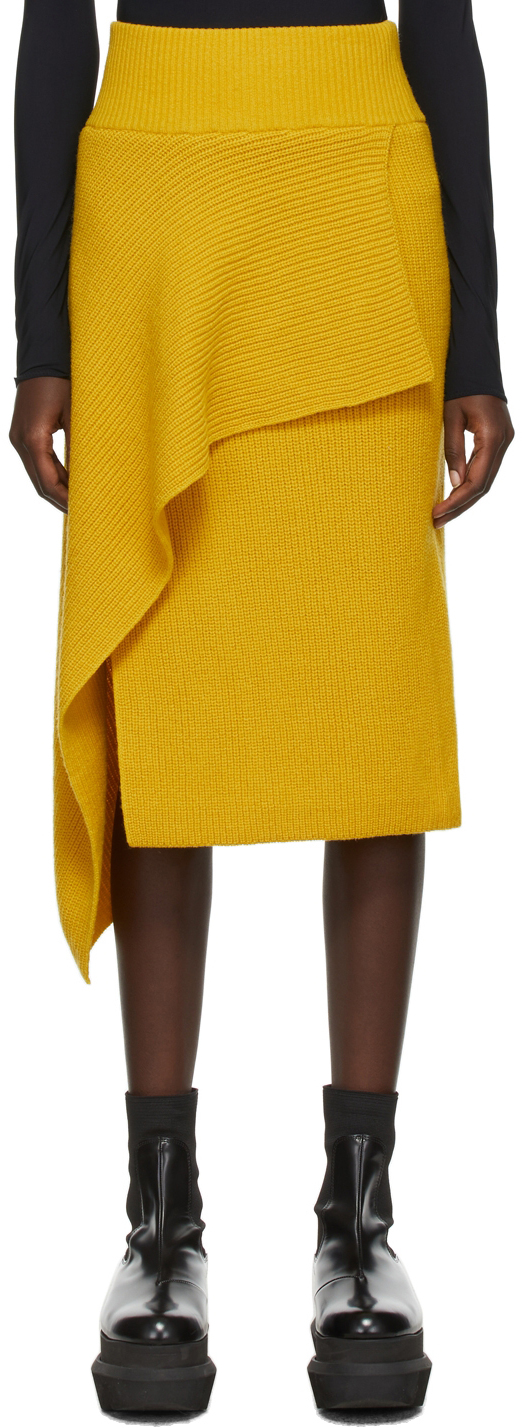 Sacai Yellow Wool Knit Skirt