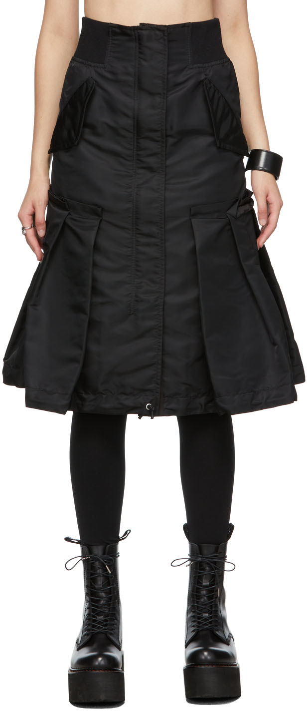 Sacai Nylon Twill Pleated Skirt