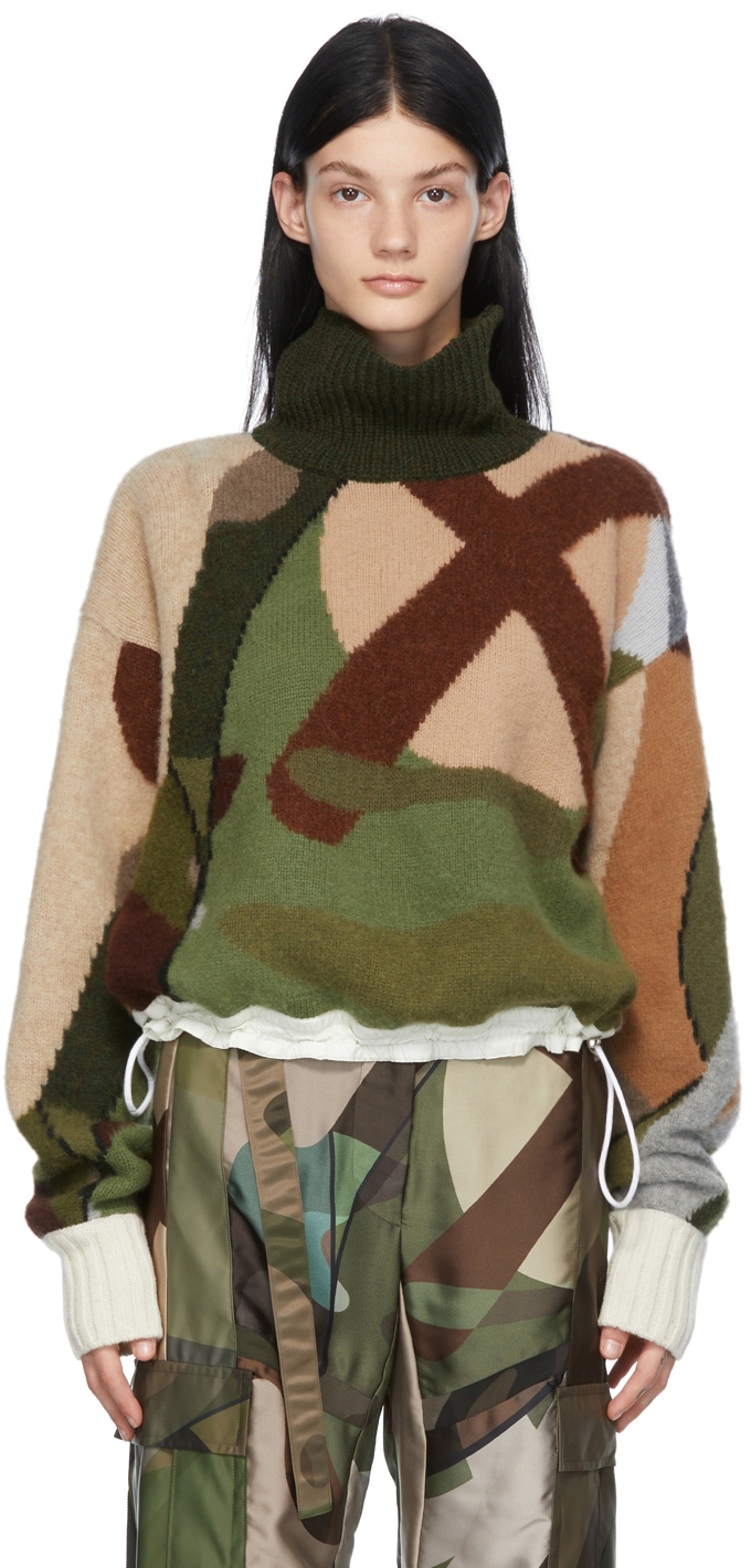 Women's Sacai X Kaws Jacquard Knit Turtleneck Sweater | Smart Closet