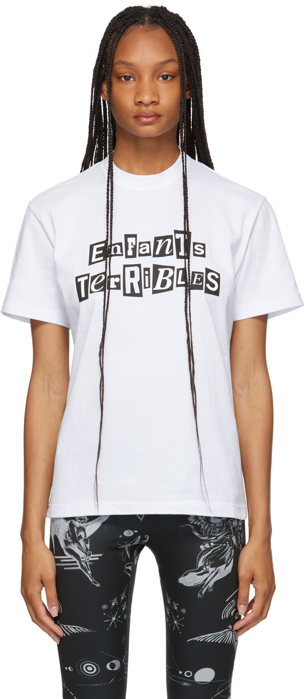 sacai White Jean Paul Gaultier Edition 'Enfants Terribles' Print T-Shirt