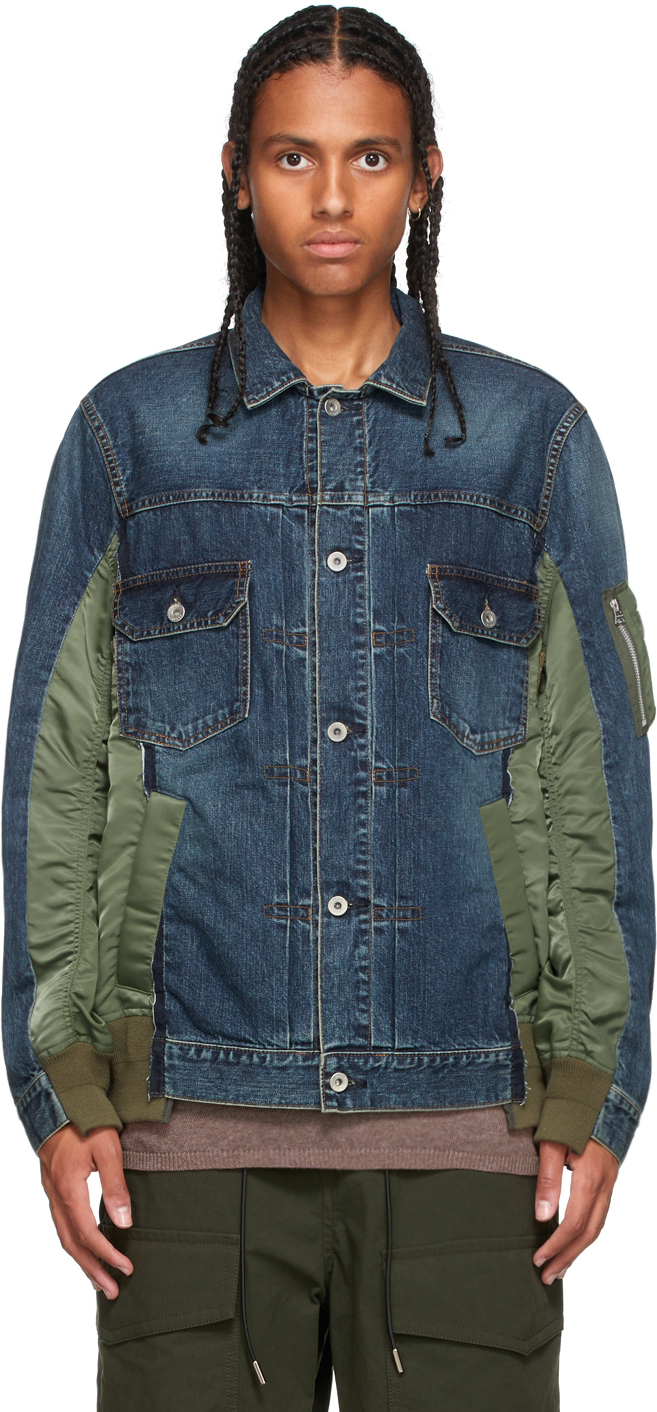 Blue & Khaki Denim MA-1 Jacket