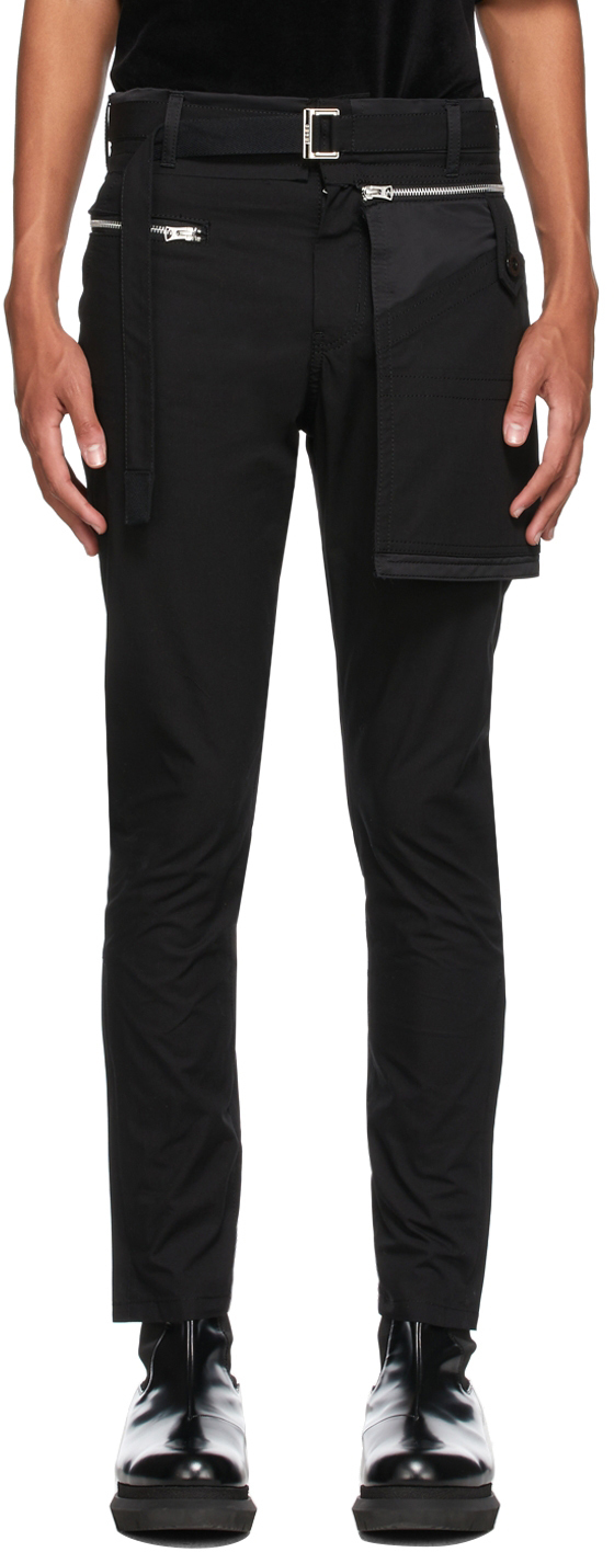 sacai: Black Zip Pocket Cargo Pants | SSENSE