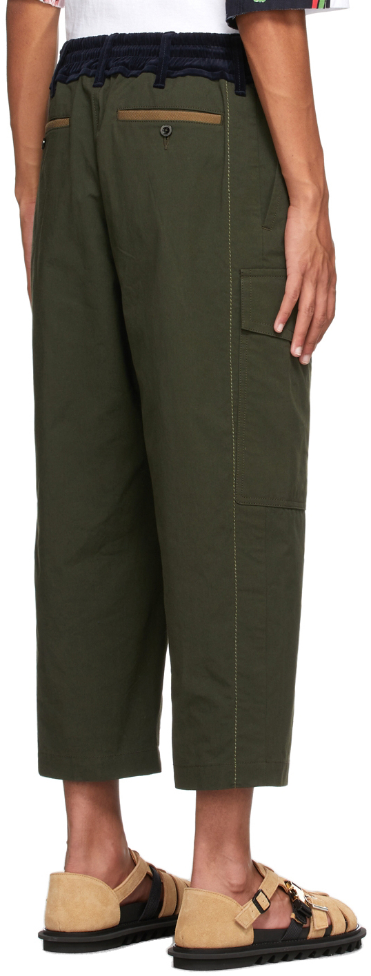 Sacai Khaki Cropped Cargo Pants | Smart Closet