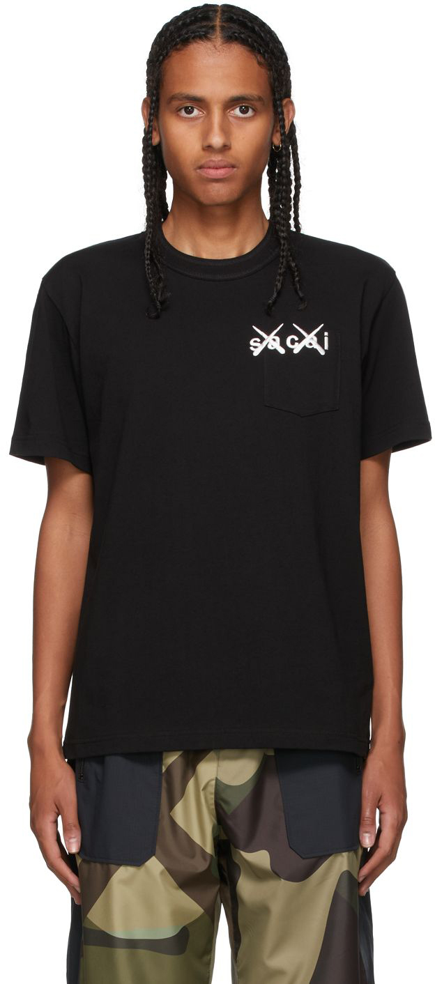 Black KAWS Edition Embroidery T-Shirt