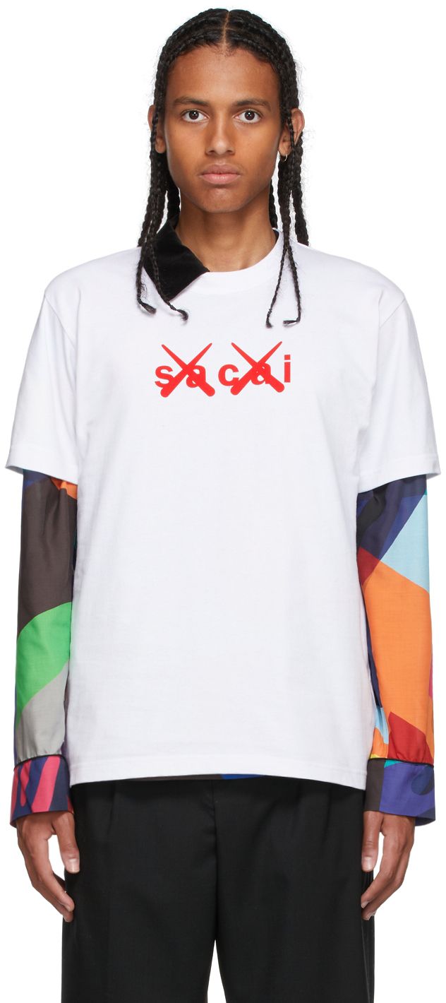 のへこみ sacai - sacai x KAWS Print T-shirt WHITE サイズ1の通販 by