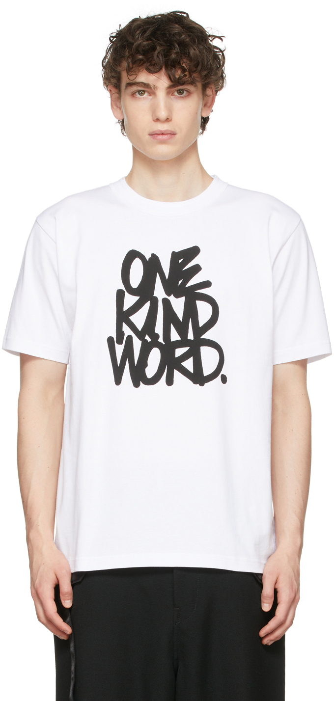 Sacai White Eric Haze 'One Kind Word' T-Shirt | Smart Closet