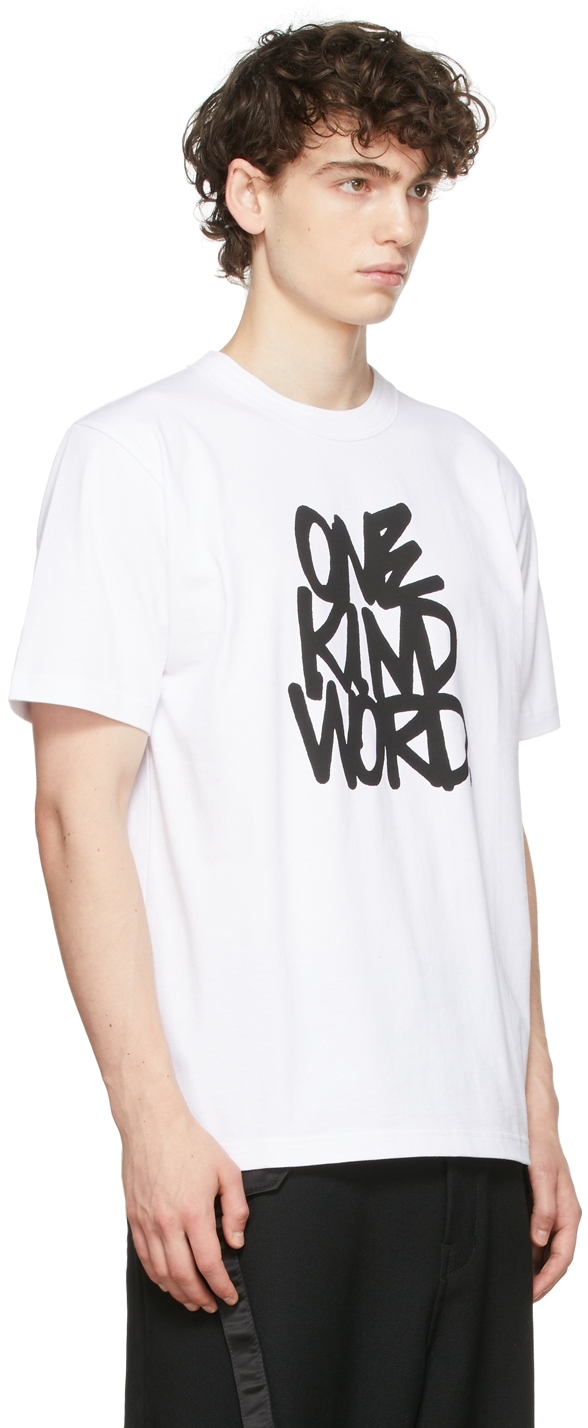 Sacai White Eric Haze 'One Kind Word' T-Shirt | Smart Closet