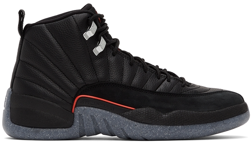 Click to view more detailed imagery on our partner's website Nike Black Air Jordan 12 Retro Sneakers In Blkcrimson