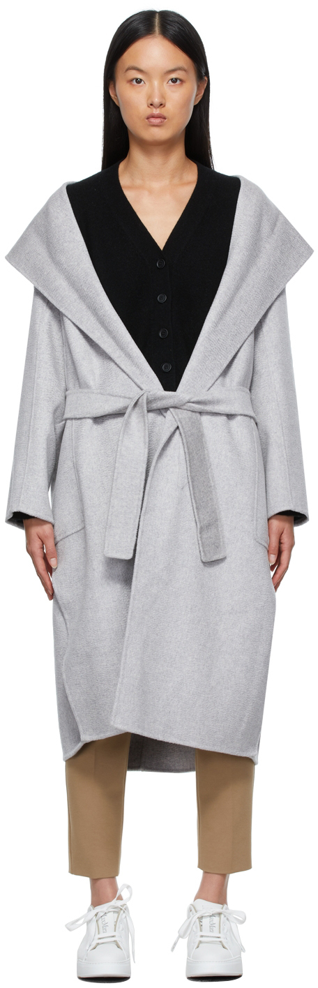 S Max Mara Grey Wool & Cashmere Nicole Coat