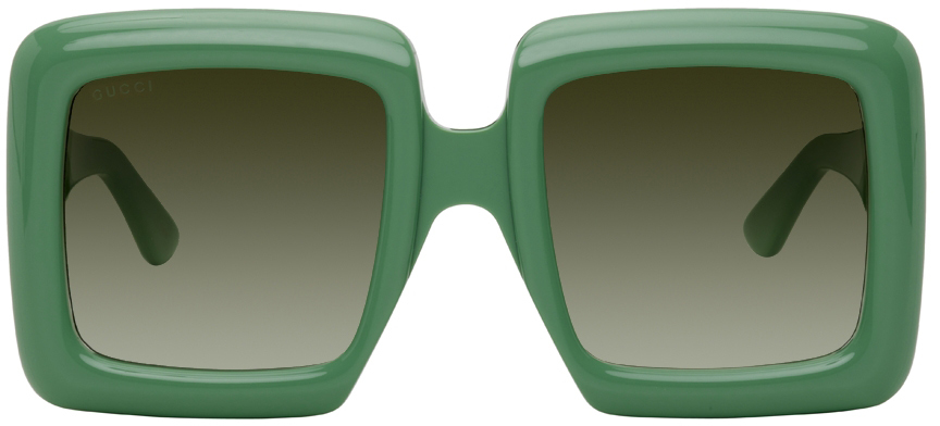 Gucci Green Square Oversized Sunglasses