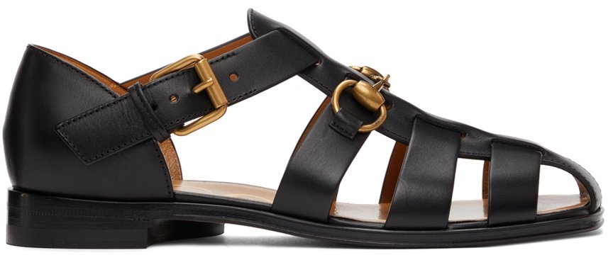 gucci black horsebit sandals