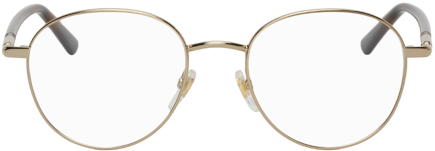Click to view more detailed imagery on our partner's website Gucci Gold Round Glasses In 003 Gold