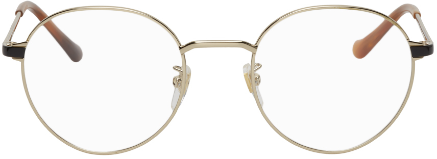 Click to view more detailed imagery on our partner's website Gucci Gold Round Glasses In 005 Gold