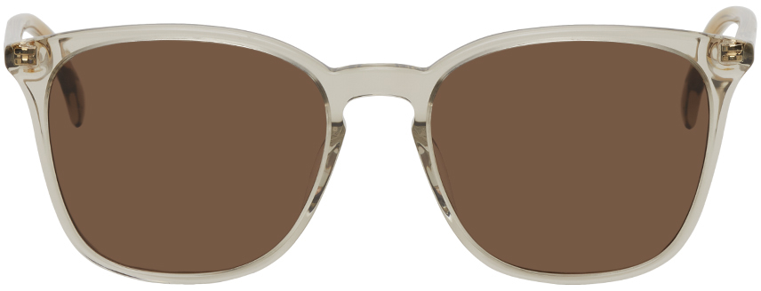 Gucci Grey & Brown Square Cat-Eye Sunglasses