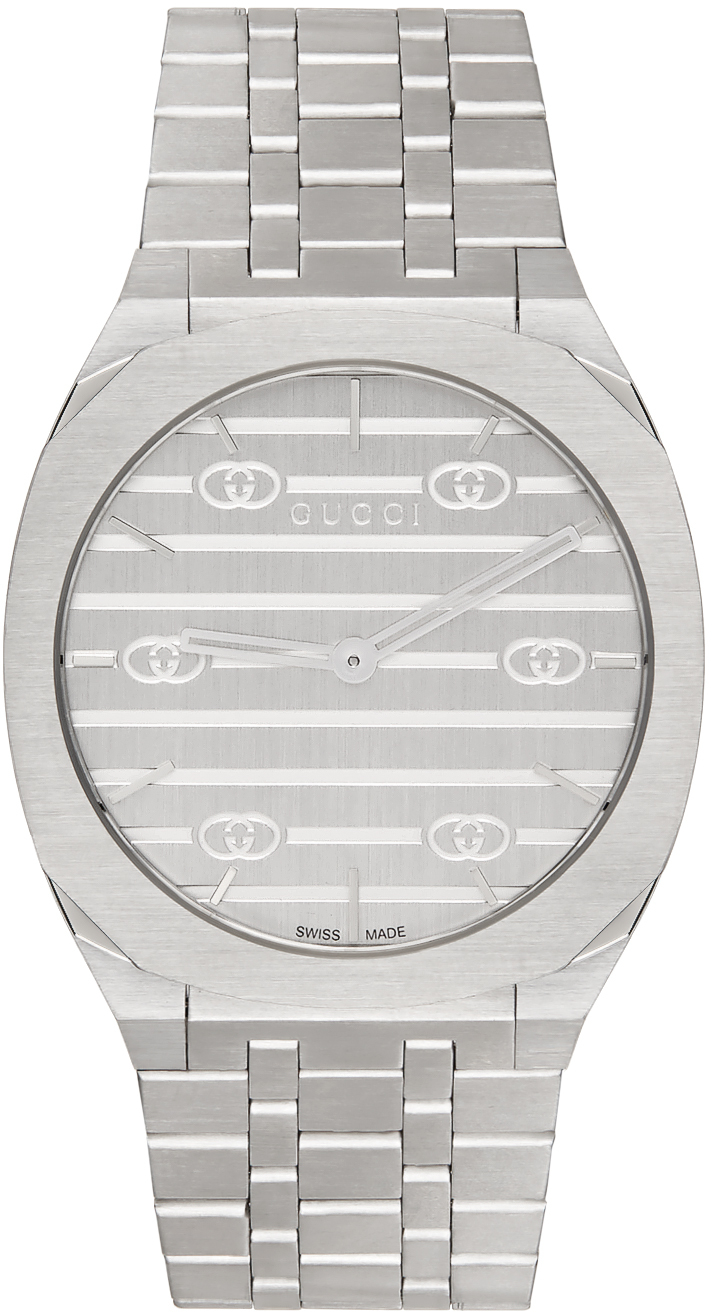 Gucci Silver 34mm 25H Watch