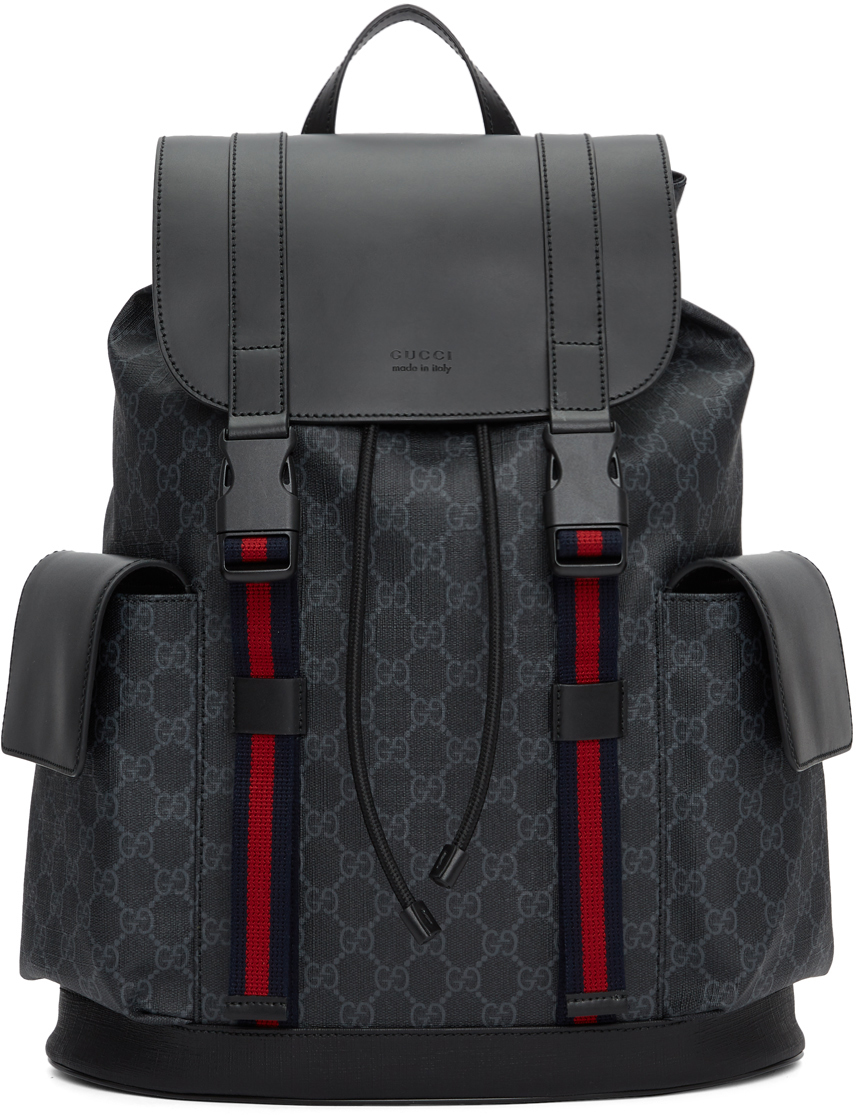GUCCI GG Soft Supreme Backpack Black/Grey