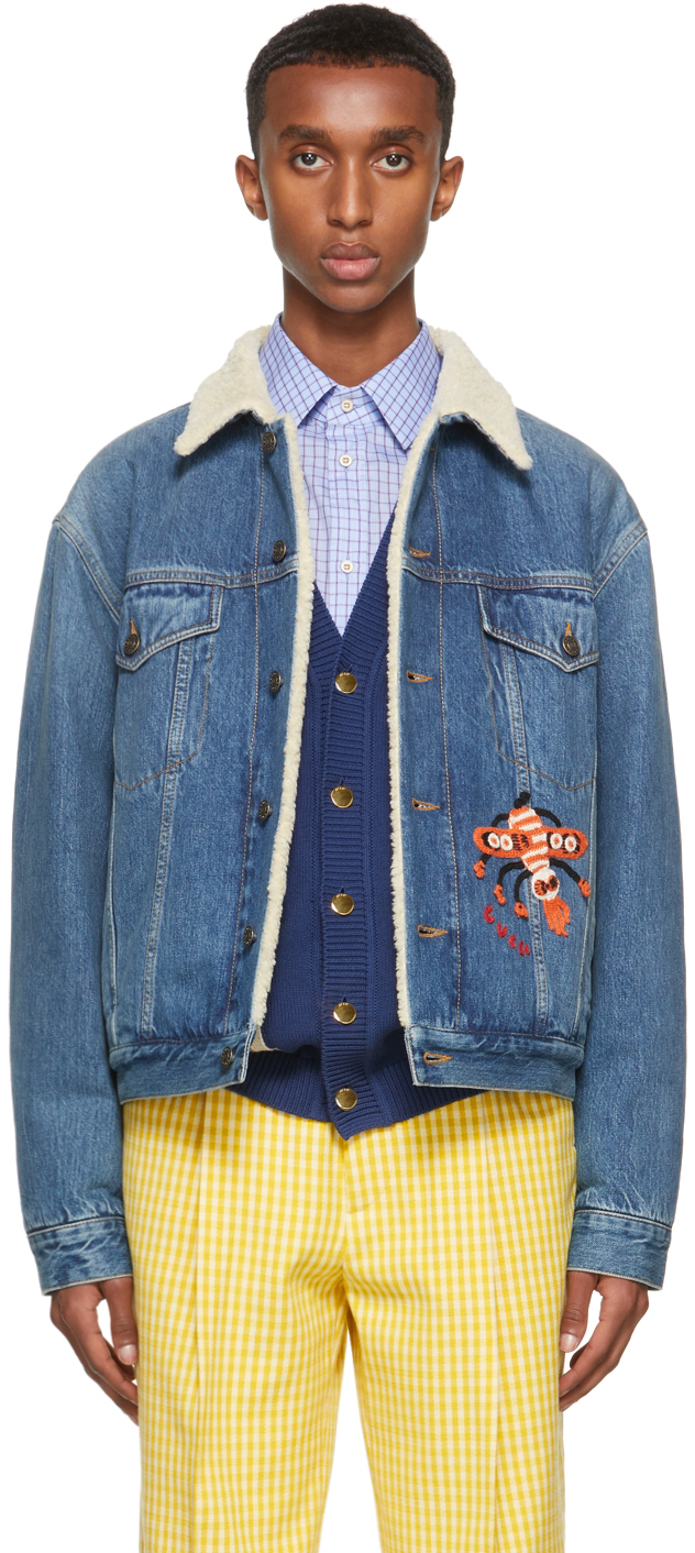 Gucci: Blue Eco Washed Denim Jacket | SSENSE