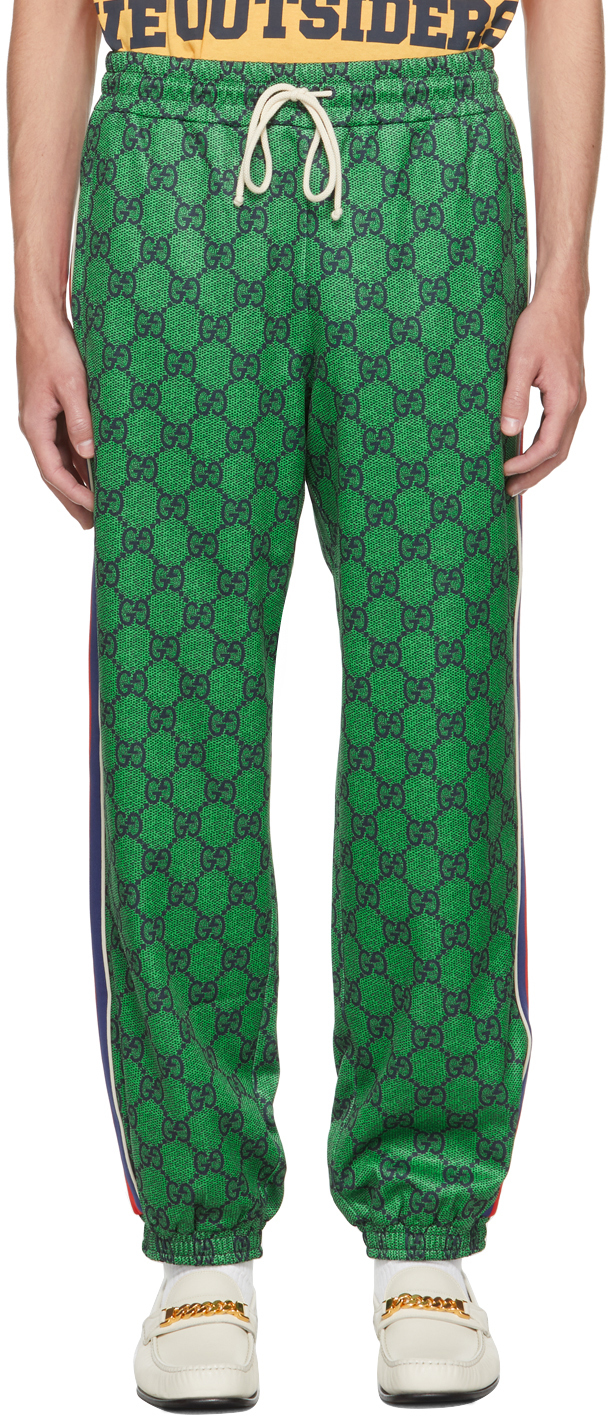 Gucci: Green GG Web Track Pants