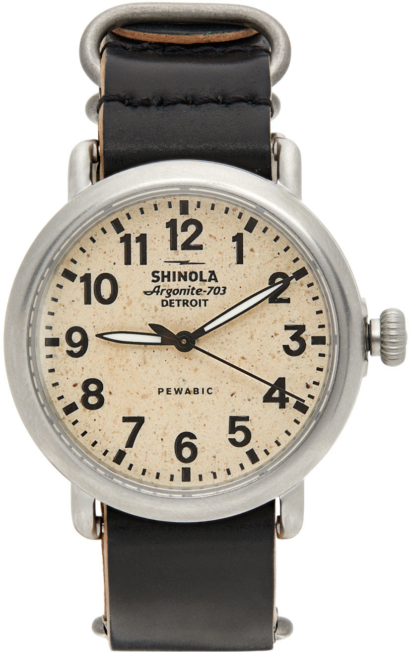 Shinola Black & Beige Pewabic Edition Runwell 41mm Watch