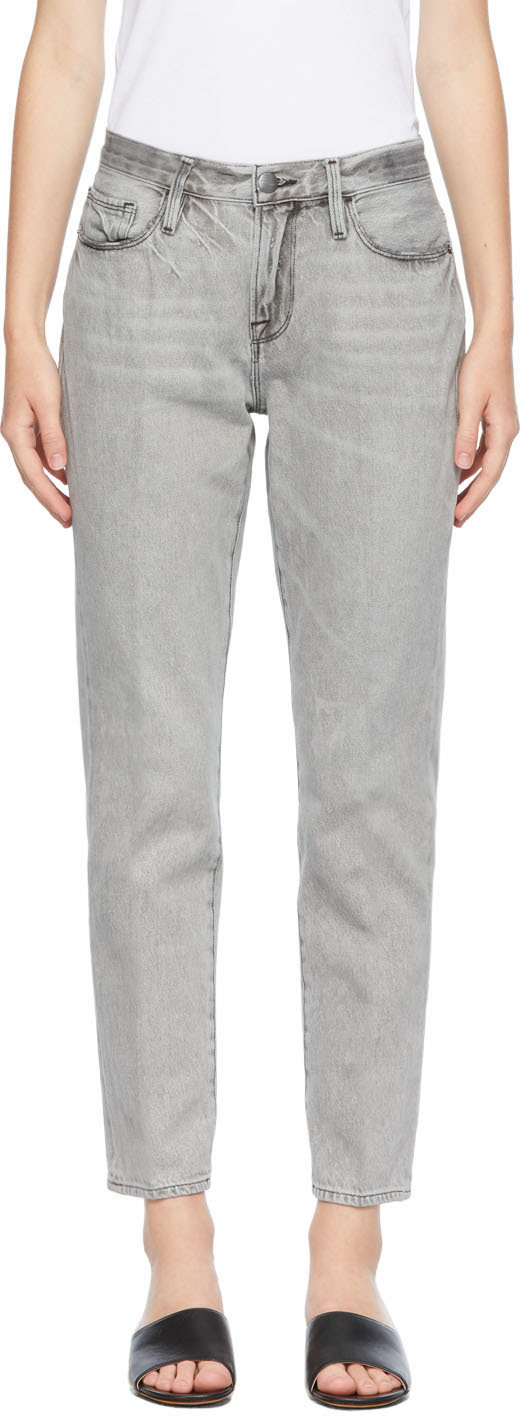 FRAME Grey 'Le Nouveau Straight' Jeans