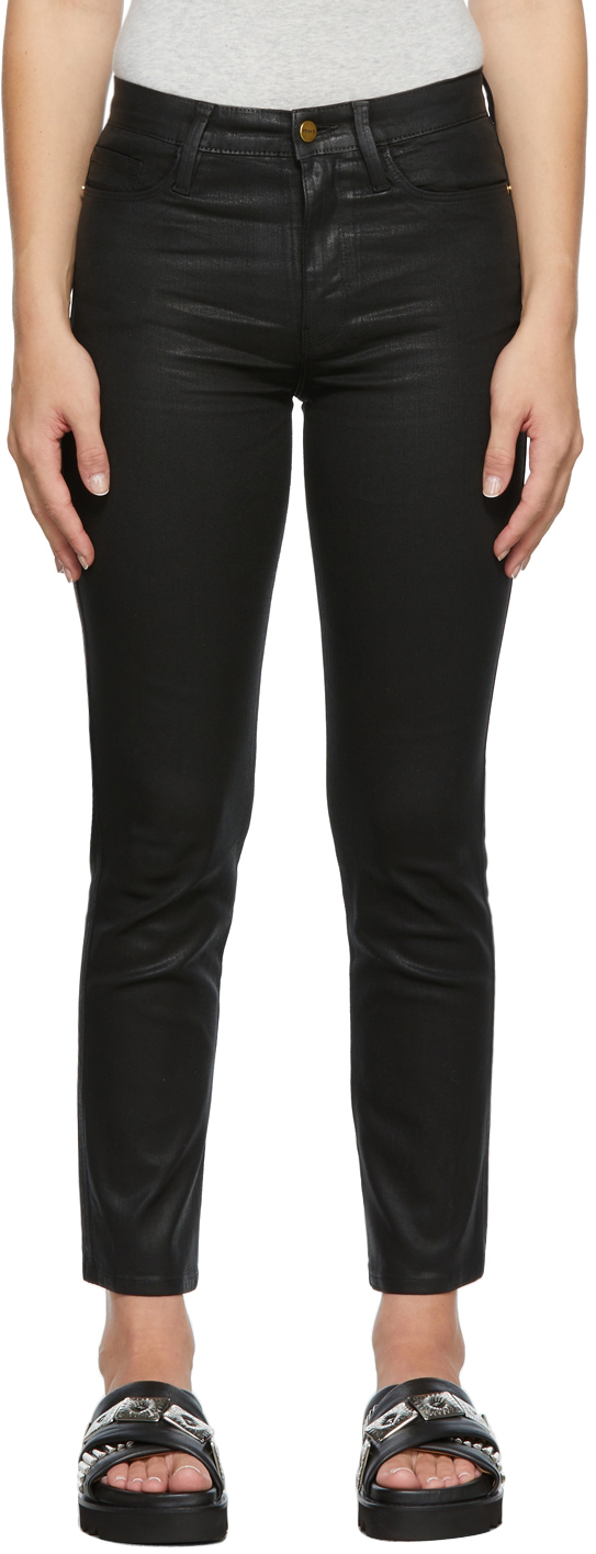 Black Coated 'Le Sylvie' Jeans by FRAME 