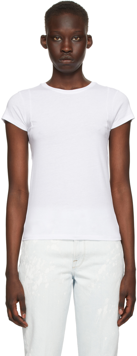 FRAME White 'Le Mid Muscle Cap' T-Shirt