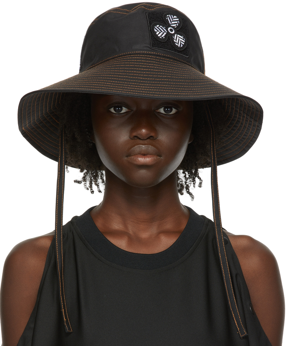 Black Coated Canvas Bucket Hat by MCQ 
