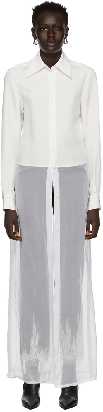 Peter Do Sleeve Piping Boyfriend Shirt in White