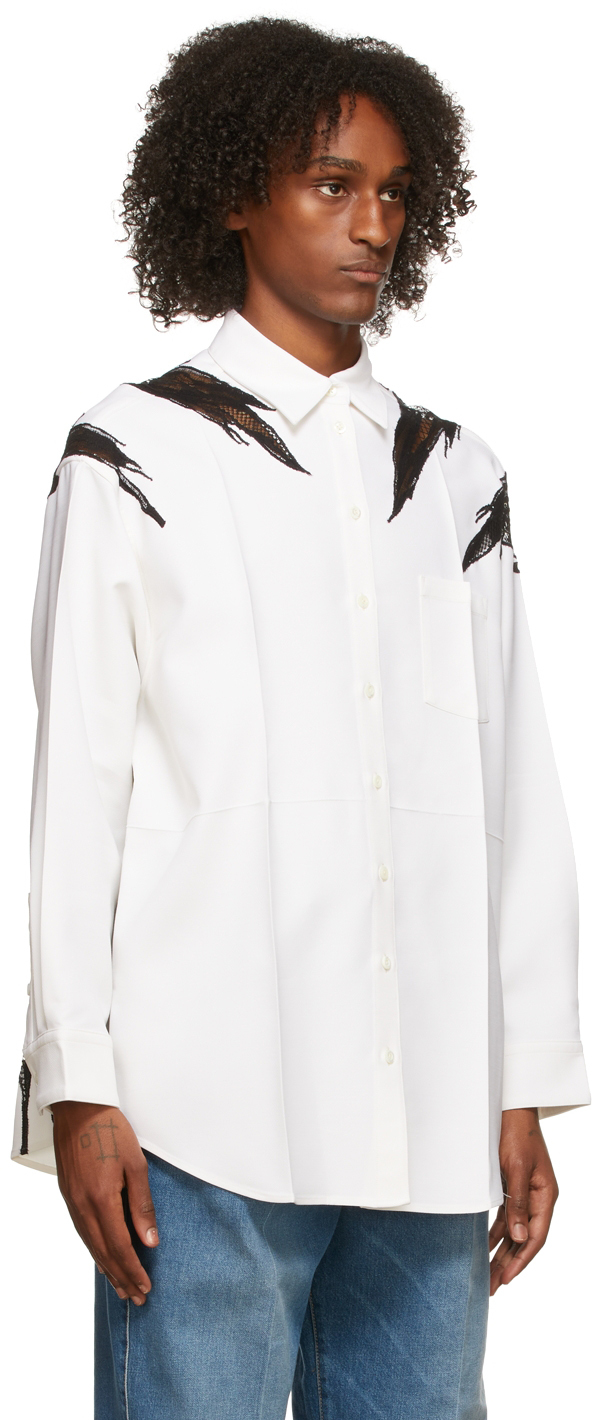 Peter Do White Lace Flame Shirt | Smart Closet