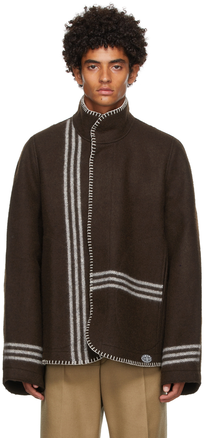 Engineered Stripe Blanket Jacket