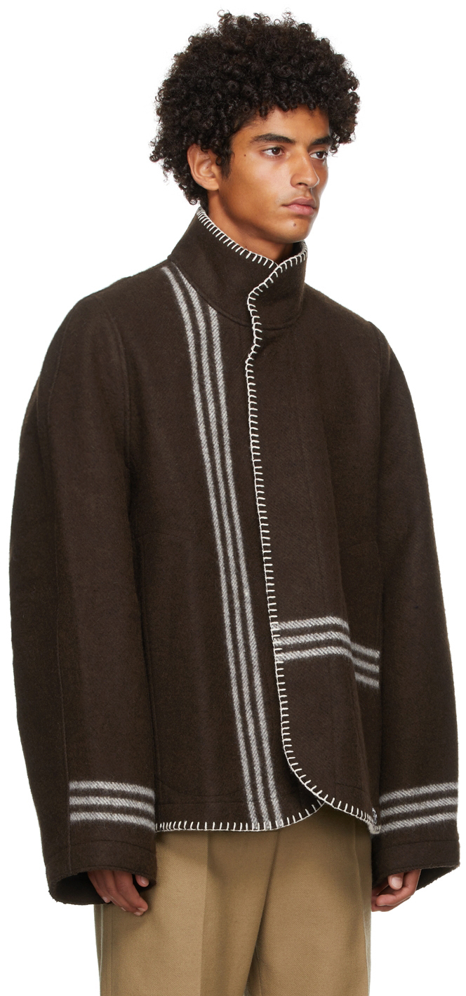 3MAN Engineered Stripe Blanket Jacket | Smart Closet