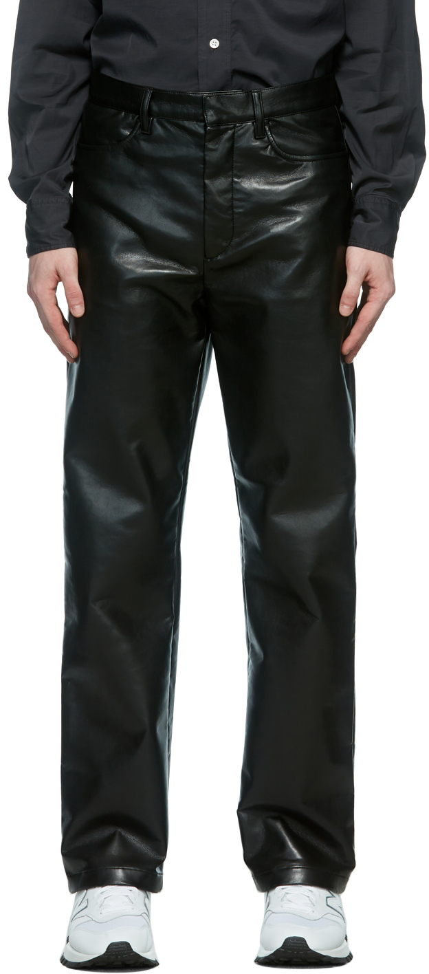 Sunflower Black Faux-Leather French Trousers | Smart Closet