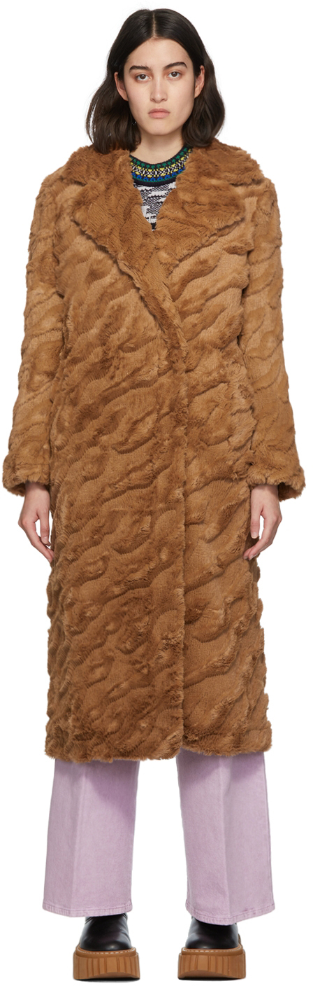 Stella McCartney Tan Fur Free Fur Melina Coat