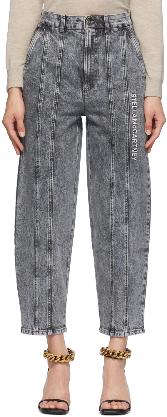 uren guld mangfoldighed Stella McCartney: Grey Logo Embroidered Jeans | SSENSE
