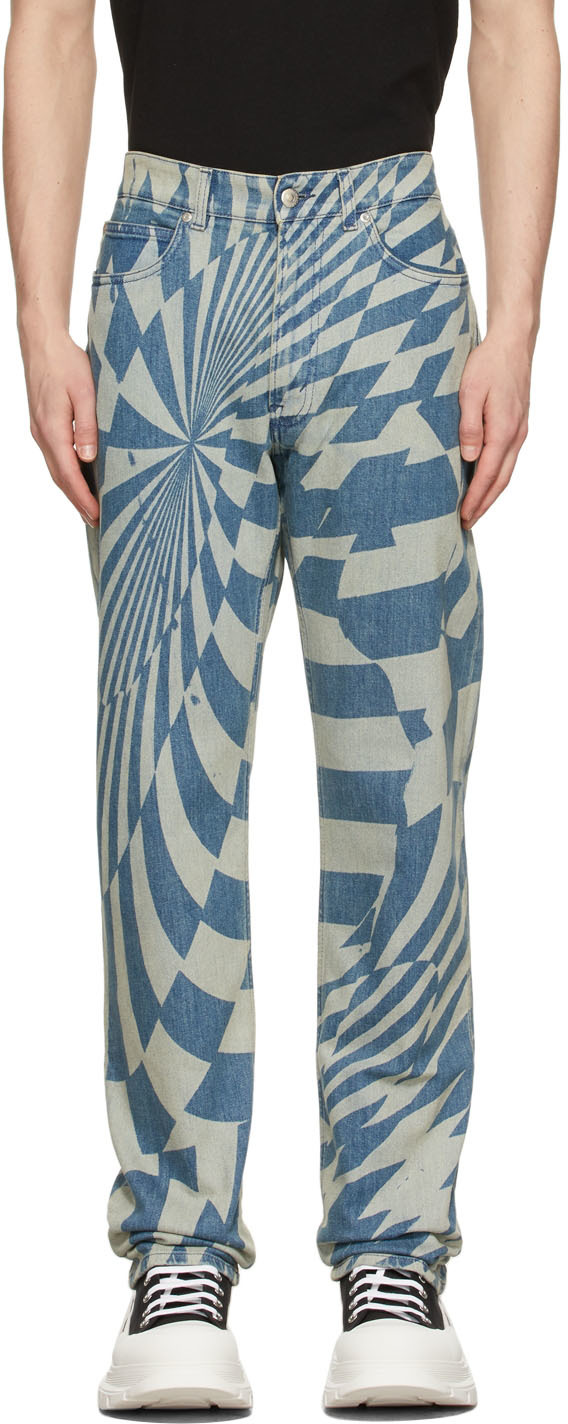 Blue Ed Curtis Edition Laser Optical Jeans by Stella McCartney on Sale