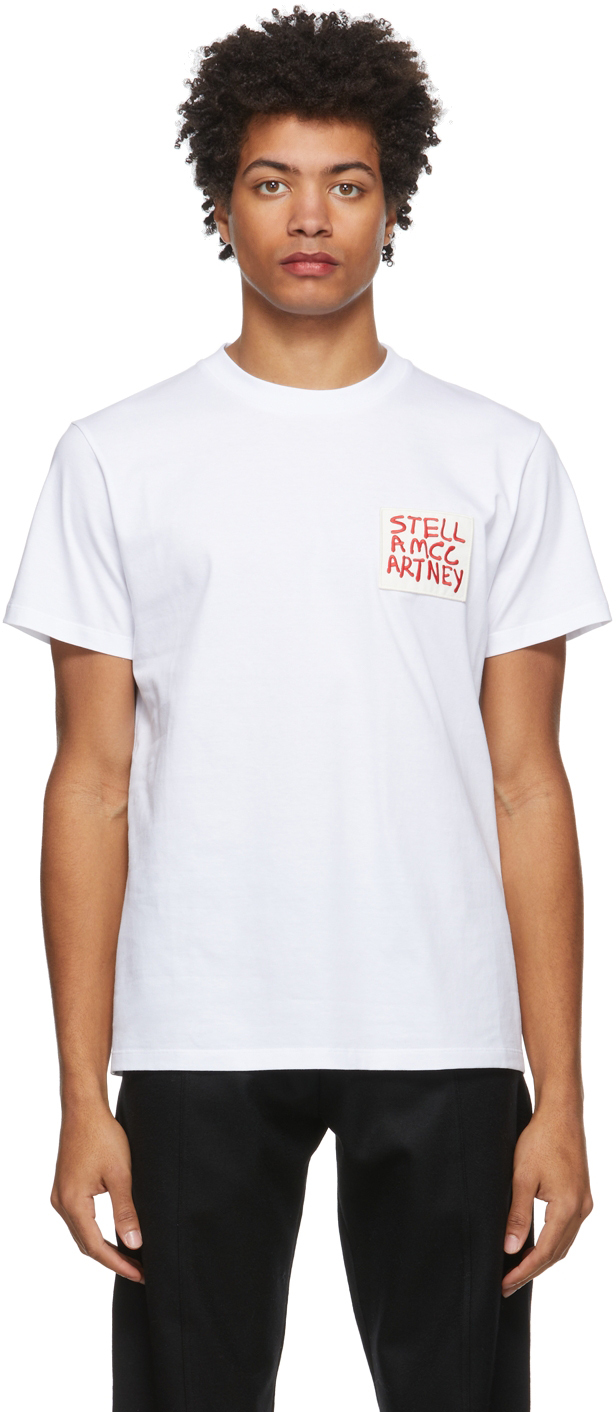 Stella McCartney White Curtis Spray Logo T-Shirt
