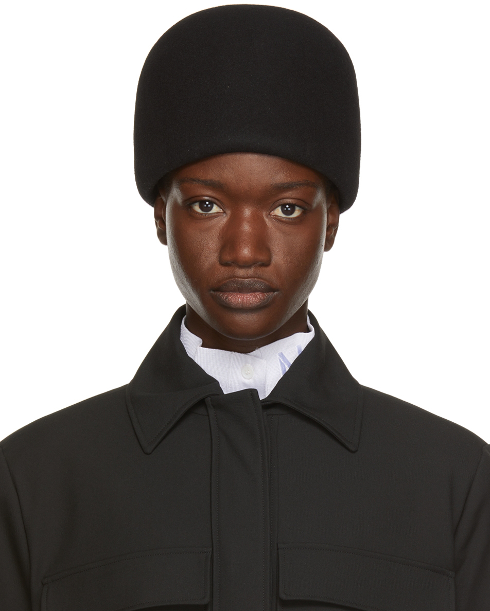 Black Felted Wool Hat by Nina Ricci on Sale
