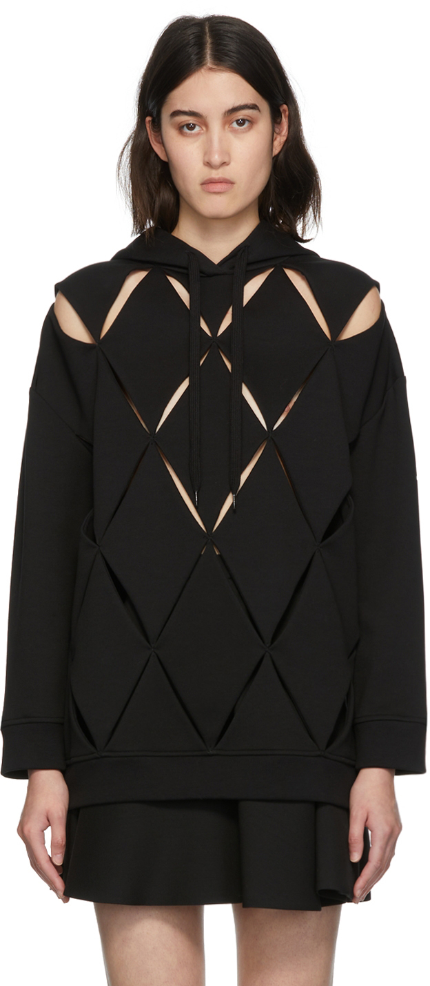 black cut out hoodie