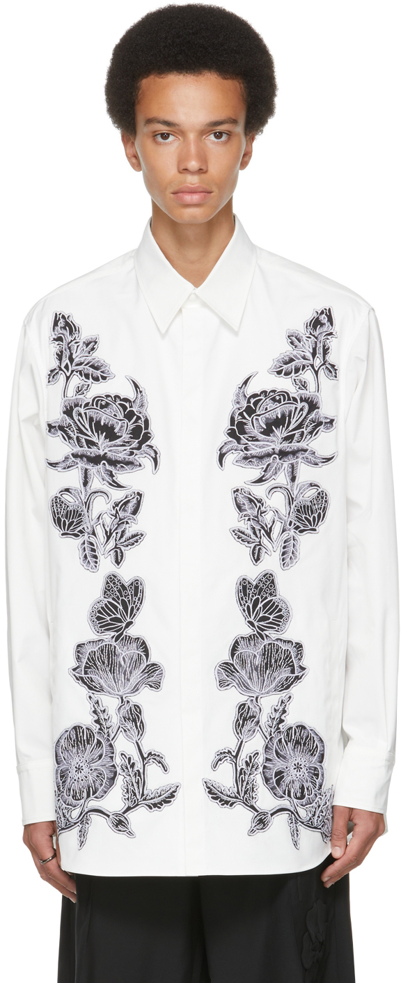 Valentino White & Black Dark Blooming Shirt