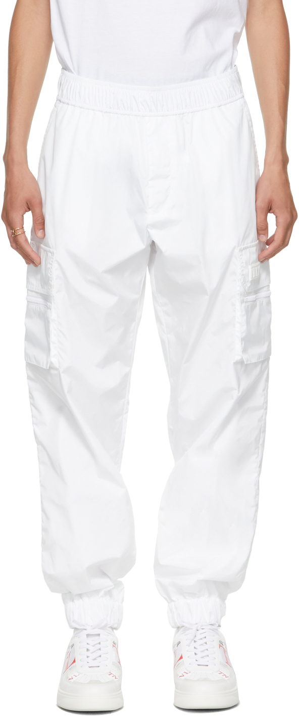 White 'VLTN' Tag Cargo Pants