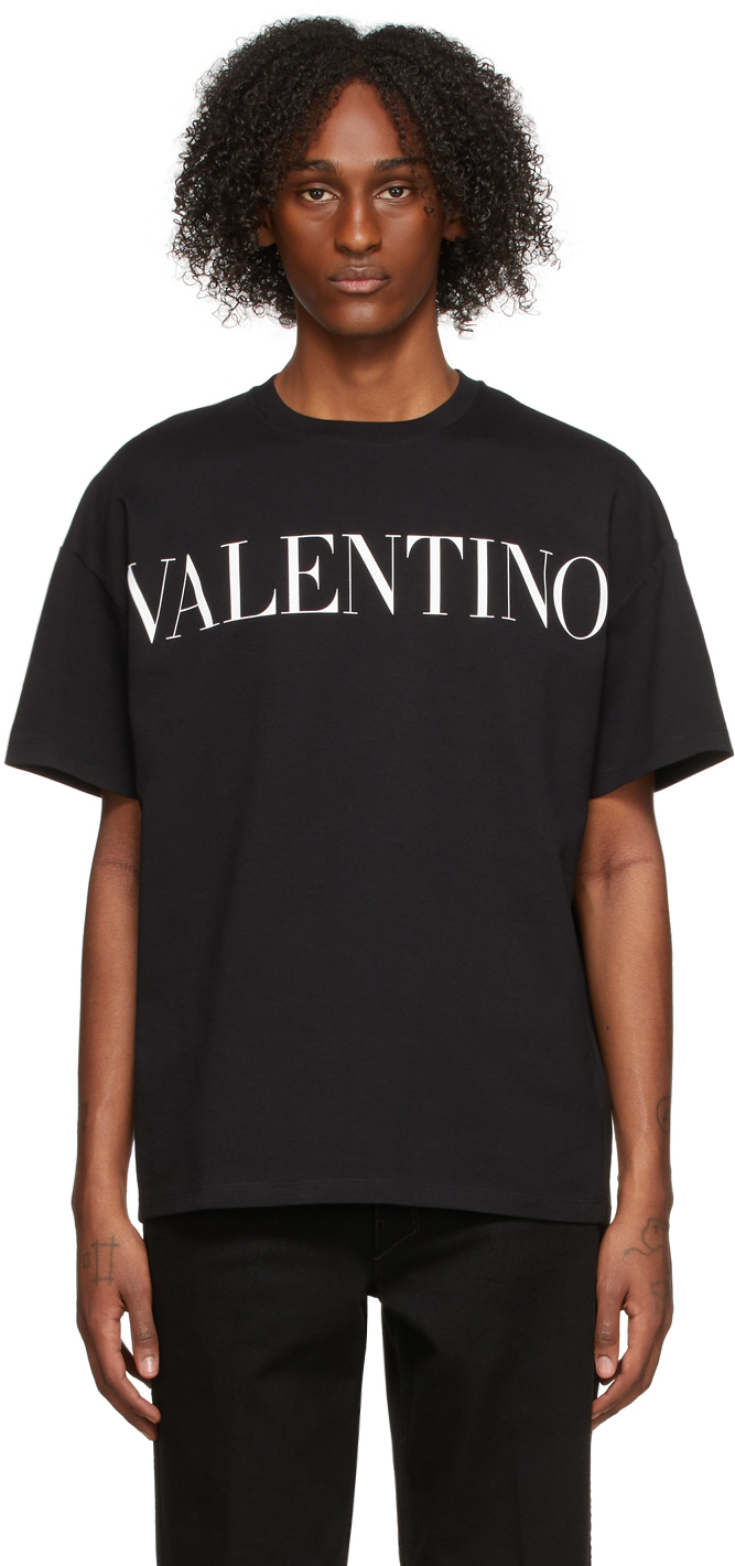 Valentino Black 'Valentino' Print T-Shirt