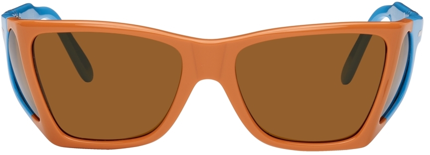 JW Anderson Orange & Blue Persol Edition Wide Frame Sunglasses