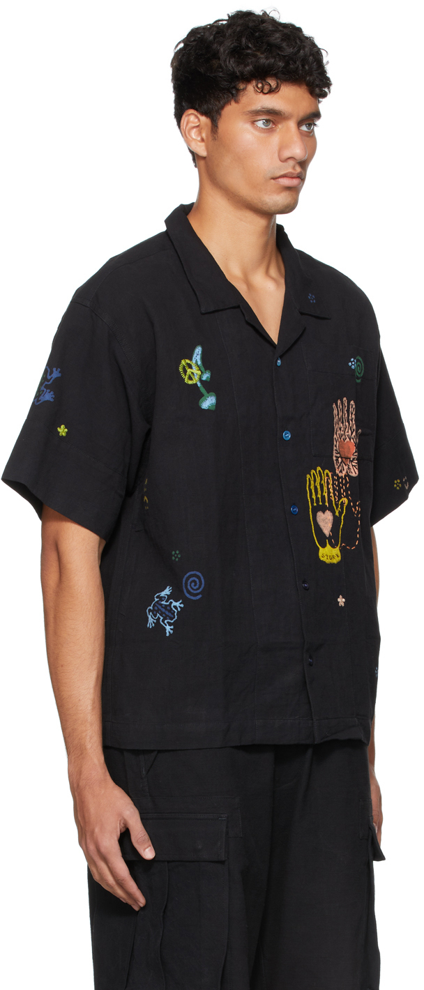 STORY mfg. Black Greetings Short Sleeve Shirt | Smart Closet