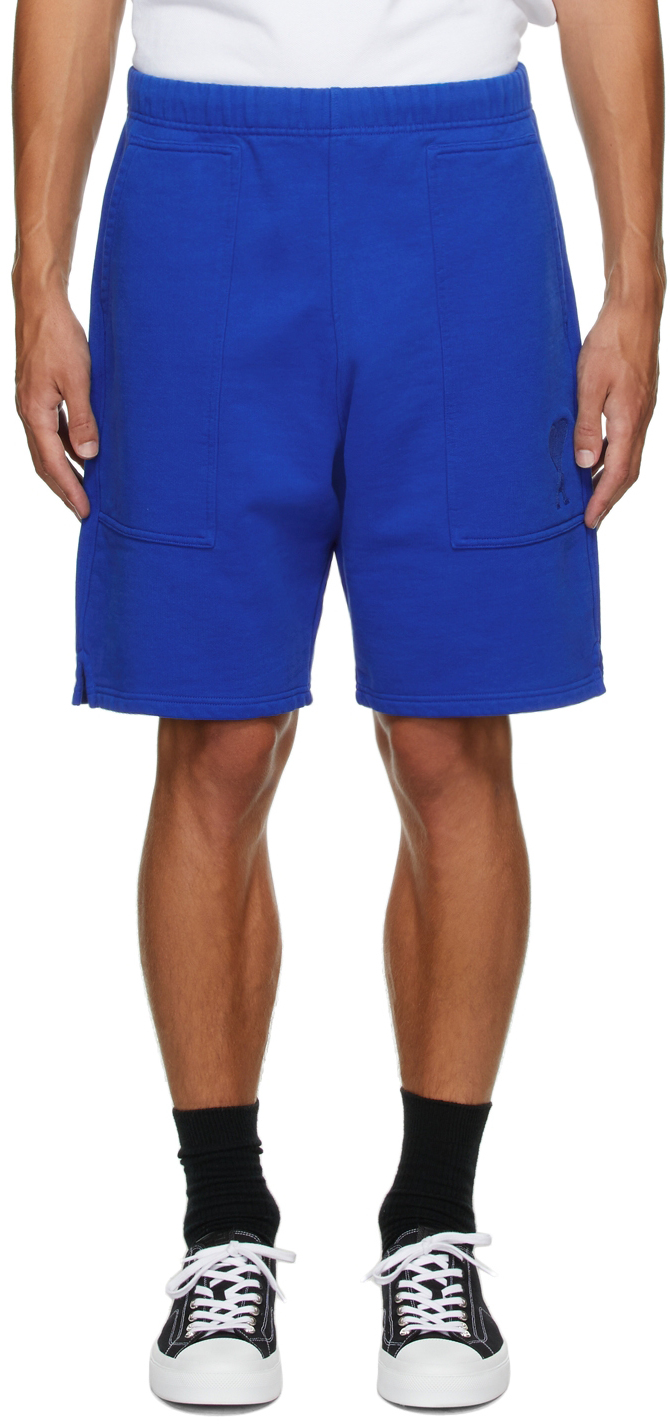 AMI Alexandre Mattiussi Blue Ami de Cœur Sweat Shorts | Smart Closet