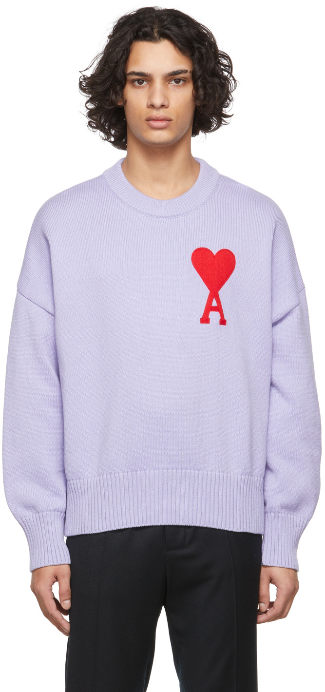 AMI Alexandre Mattiussi Purple Ami De Caur Sweater