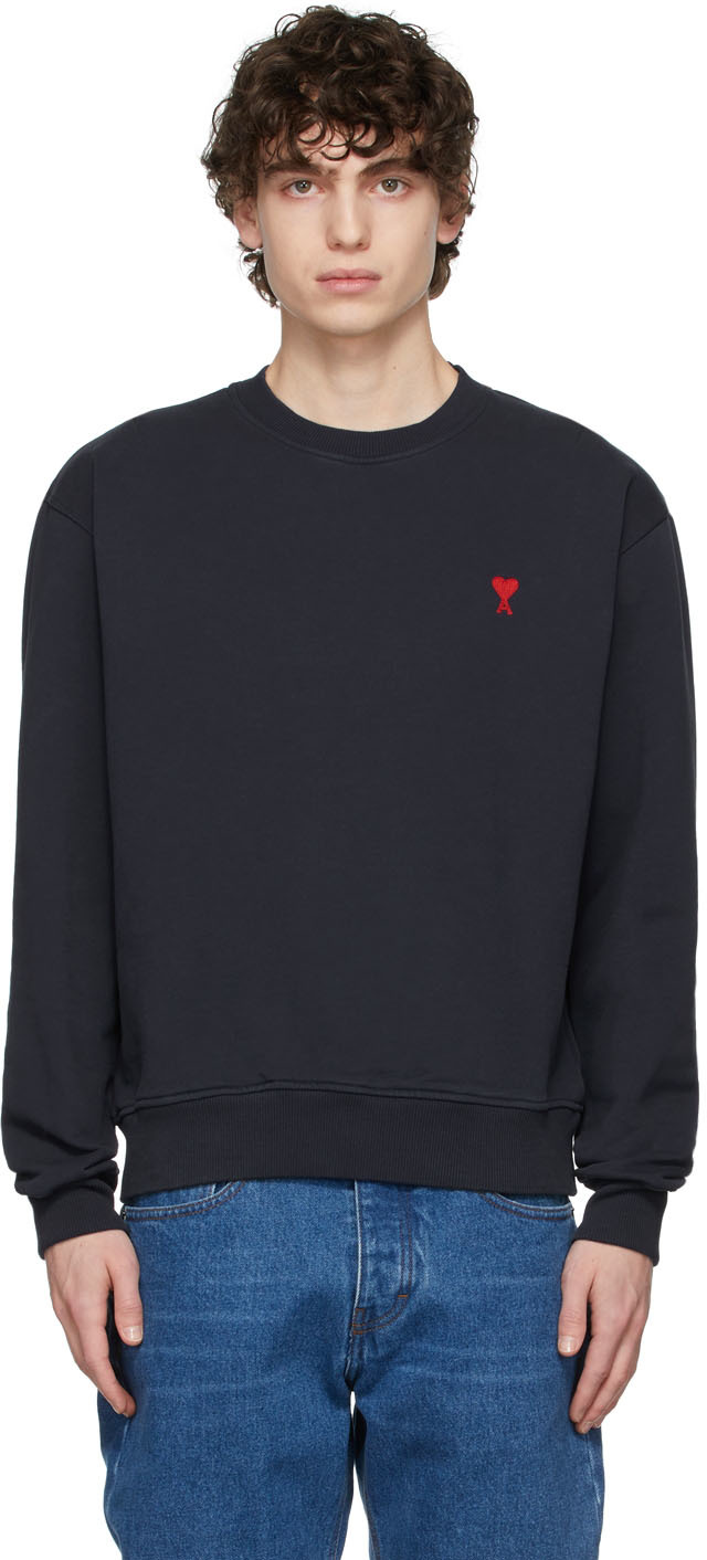 AMI Alexandre Mattiussi Navy Ami de Cœur Sweatshirt | Smart Closet