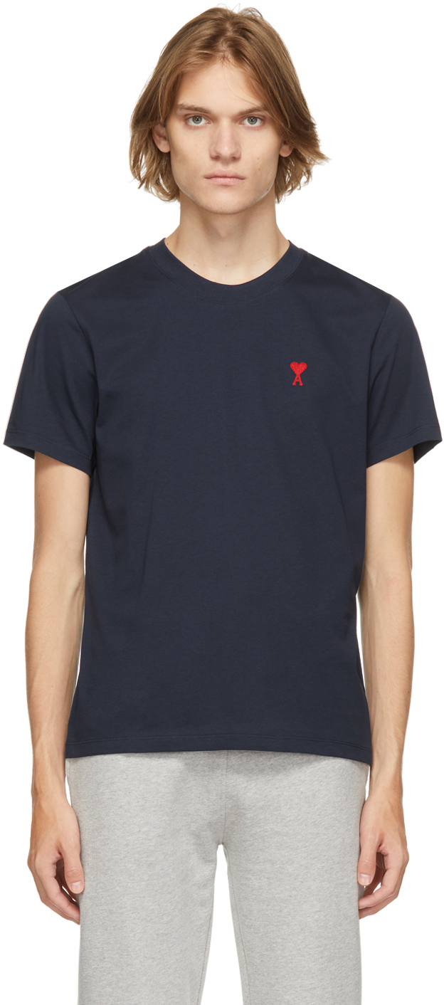 AMI Alexandre Mattiussi Navy Ami de Cœur T-Shirt